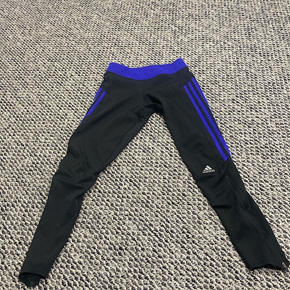 Adidas black dark blue leggings